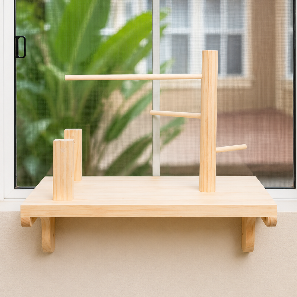 Adjustable Window Bird Perch Stand
