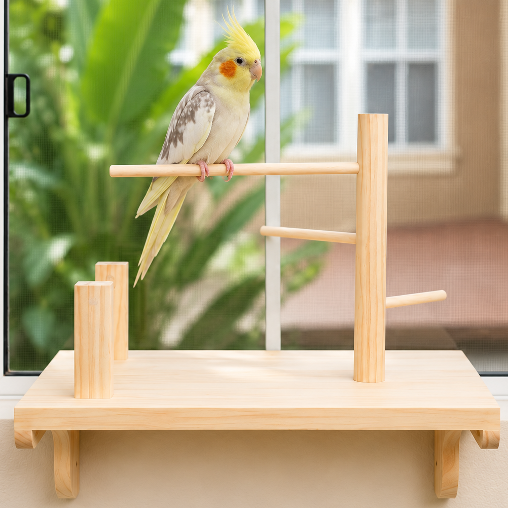 Adjustable Window Bird Perch Stand